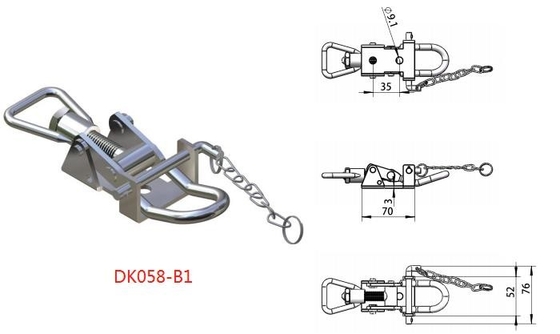 آبکاری ضامن ضامن قابل تنظیم مقاومت در برابر سایش Ss Toggle Latch TUV